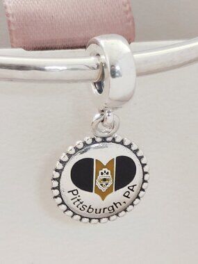 Pandora Pittsburgh Flag Pennsylvania Exclusive Dangle Charm 925 Sterling Silver
